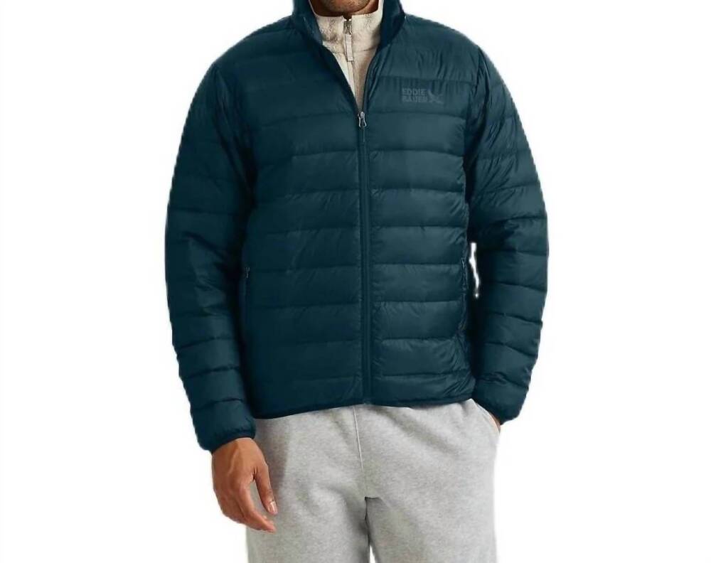 NEW EDDIE BAUER full zip cirruslite down puffer jacket in navy